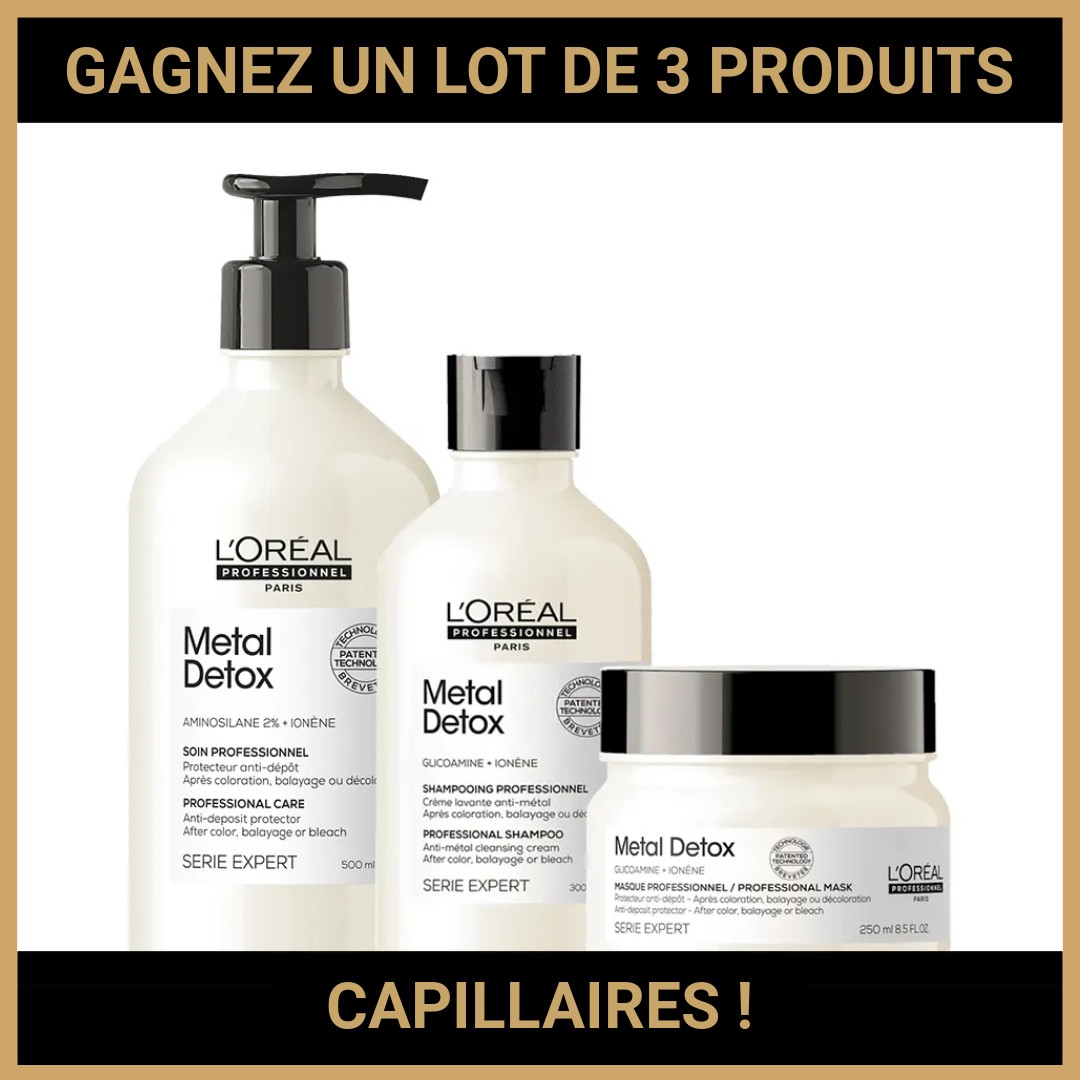 JEU CONCOURS GRATUIT POUR GAGNER UN LOT DE 3 PRODUITS CAPILLAIRES