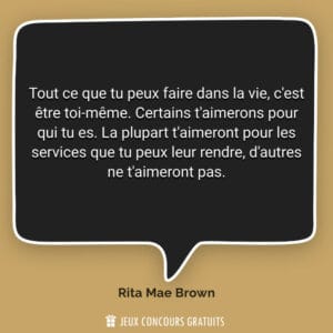 Tout ce que tu peux faire dans la vie, c'est être toi-même. Ce...