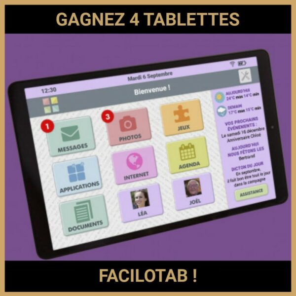 CONCOURS : GAGNEZ 4 TABLETTES FACILOTAB !