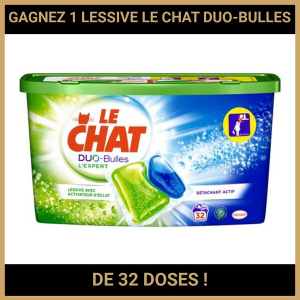 CONCOURS : GAGNEZ 1 LESSIVE LE CHAT DUO-BULLES DE 32 DOSES !
