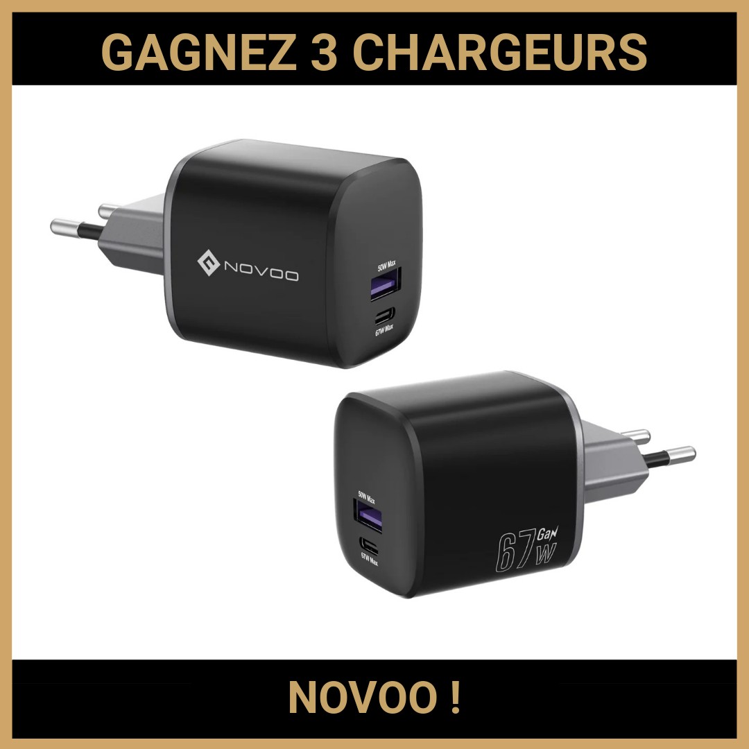 CONCOURS: GAGNEZ 3 CHARGEURS NOVOO !