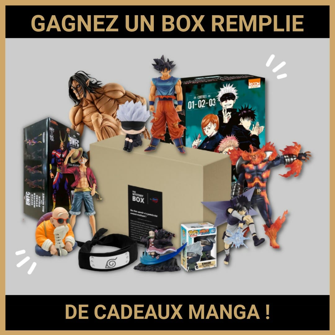 JEU CONCOURS GRATUIT POUR GAGNER UN BOX REMPLIE DE CADEAUX MANGA  !