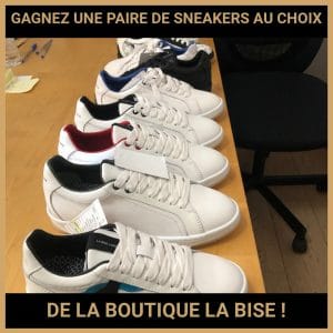 GAGNER UNE PAIRE DE SNEAKERS AU CHOIX DE LA BOUTIQUE LA BISE !