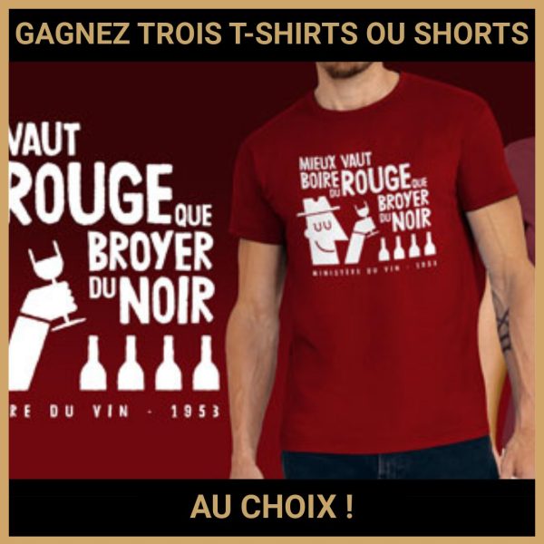 JEU CONCOURS GRATUIT POUR GAGNER TROIS T-SHIRTS OU SHORTS AU CHOIX !