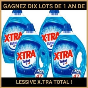 JEU CONCOURS GRATUIT POUR GAGNER DIX LOTS DE 1 AN DE LESSIVE X.TRA TOTAL  !