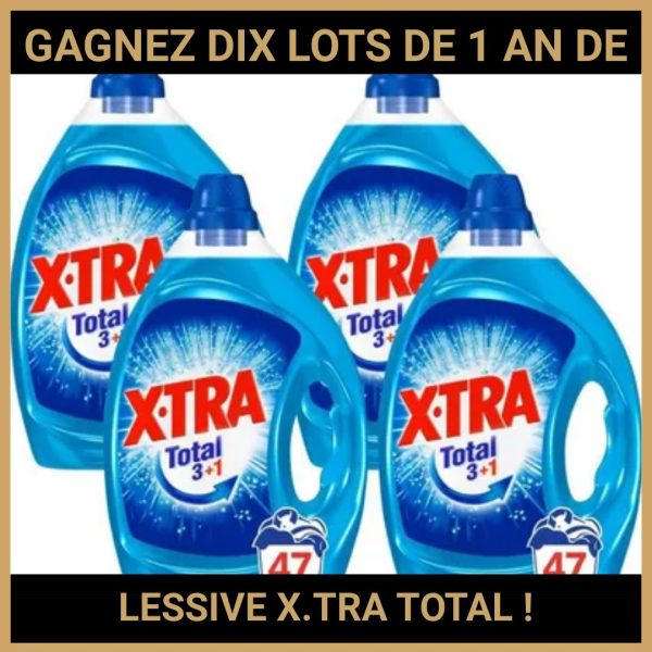 JEU CONCOURS GRATUIT POUR GAGNER DIX LOTS DE 1 AN DE LESSIVE X.TRA TOTAL  !