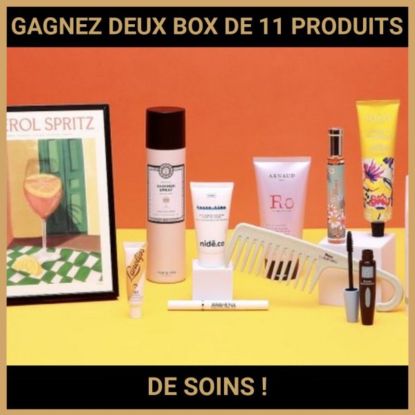 JEU CONCOURS GRATUIT POUR GAGNER DEUX BOX DE 11 PRODUITS DE SOINS  !