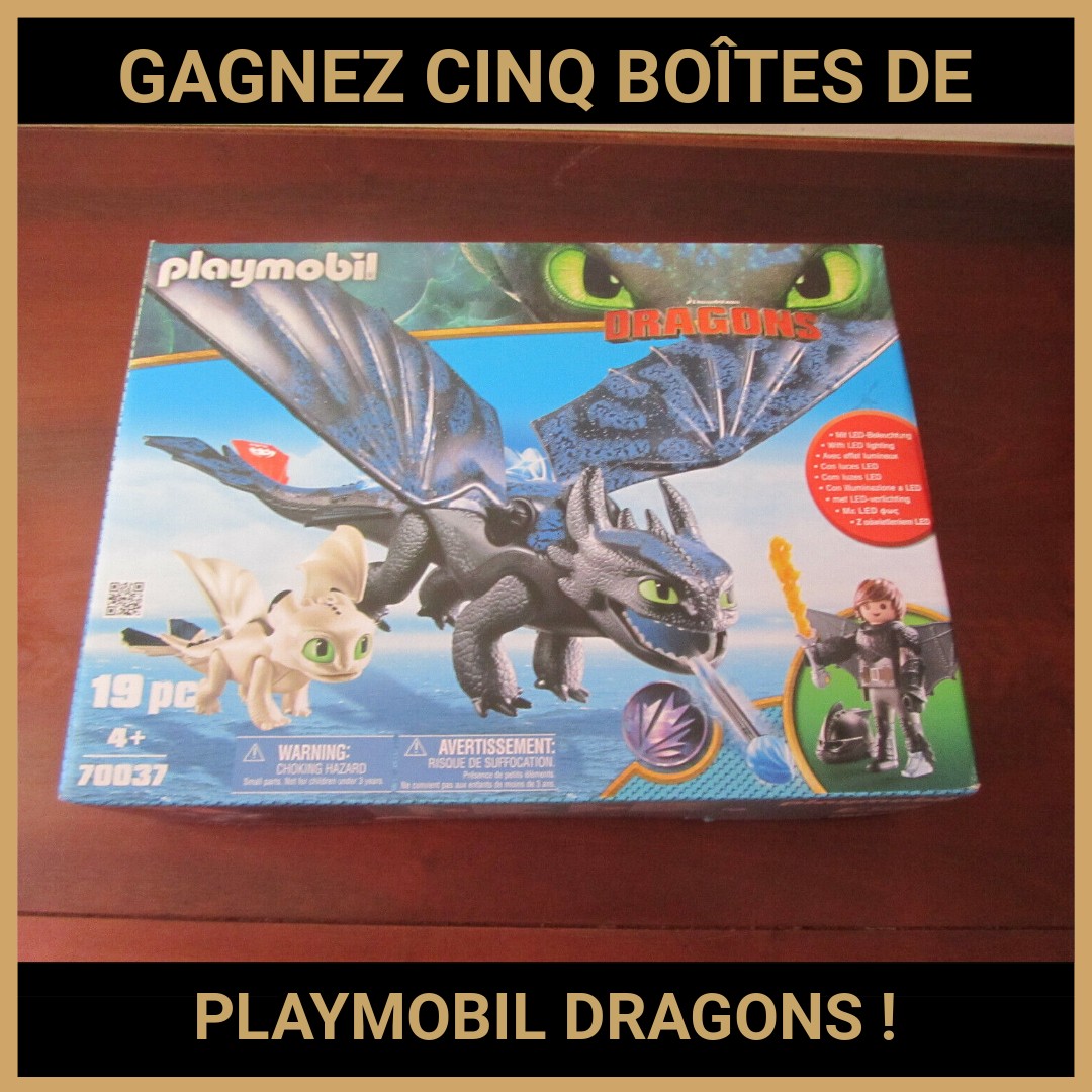 JEU CONCOURS GRATUIT POUR GAGNER CINQ BOÎTES DE PLAYMOBIL DRAGONS !