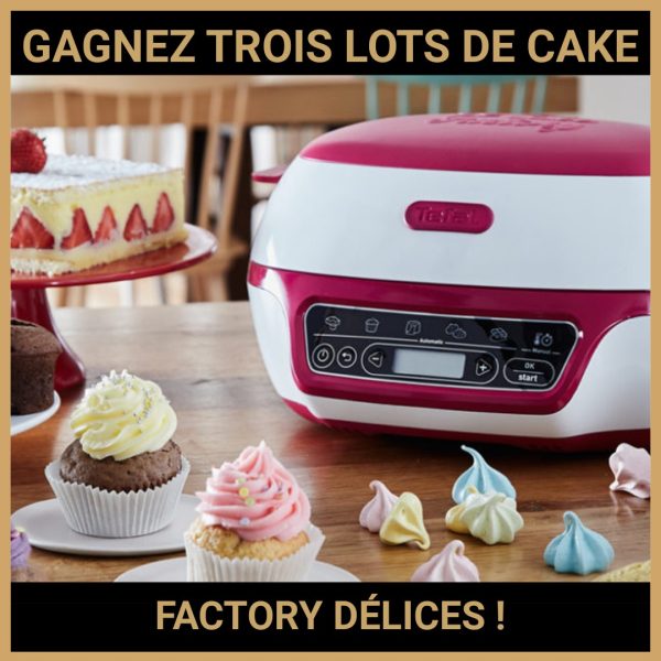 JEU CONCOURS GRATUIT POUR GAGNER TROIS LOTS DE CAKE FACTORY DÉLICES !