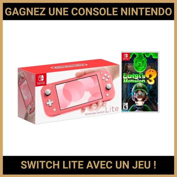 JEU CONCOURS GRATUIT POUR GAGNER UNE CONSOLE NINTENDO SWITCH LITE AVEC UN JEU !