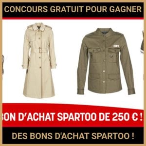 JEU CONCOURS GRATUIT POUR GAGNER   DES BONS D'ACHAT SPARTOO  !