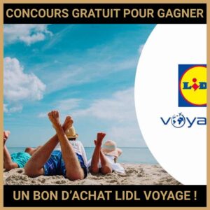 JEU CONCOURS GRATUIT POUR GAGNER UN BON D’ACHAT LIDL VOYAGE  !