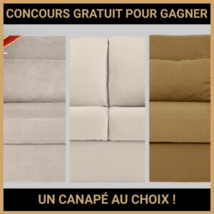 JEU CONCOURS GRATUIT POUR GAGNER UN CANAPÉ AU CHOIX  !