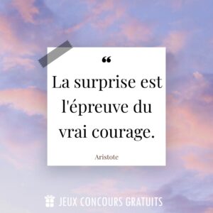 Citation Aristote : La surprise est l'épreuve du vrai courage....