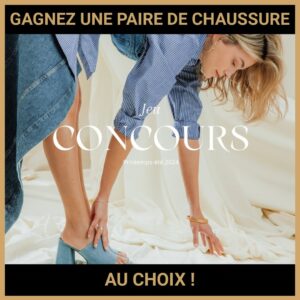 JEU CONCOURS GRATUIT POUR GAGNER UNE PAIRE DE CHAUSSURE AU CHOIX !