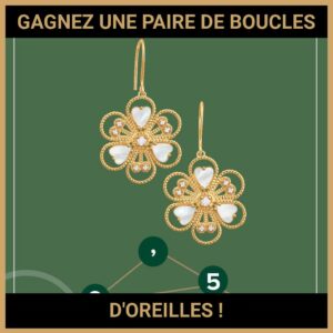JEU CONCOURS GRATUIT POUR GAGNER UNE PAIRE DE BOUCLES D'OREILLES !