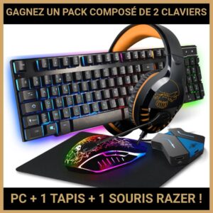 JEU CONCOURS GRATUIT POUR GAGNER UN PACK COMPOSÉ DE 2 CLAVIERS PC + 1 TAPIS + 1 SOURIS RAZER  !