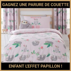 JEU CONCOURS GRATUIT POUR GAGNER UNE PARURE DE COUETTE ENFANT L'EFFET PAPILLON !